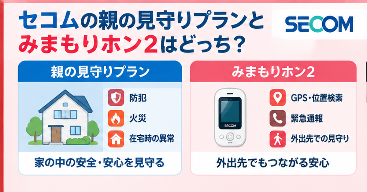セコムの親の見守りプランとみまもりホン2はどっち？