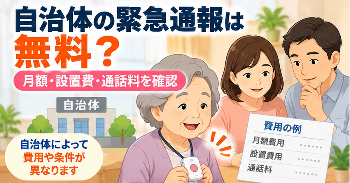 自治体の緊急通報は無料？月額・設置費・通話料を確認
