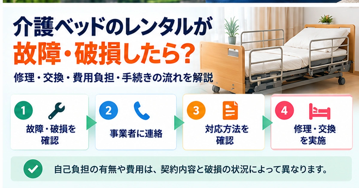 福祉用具レンタルが故障・破損したら？修理・交換・費用負担を確認