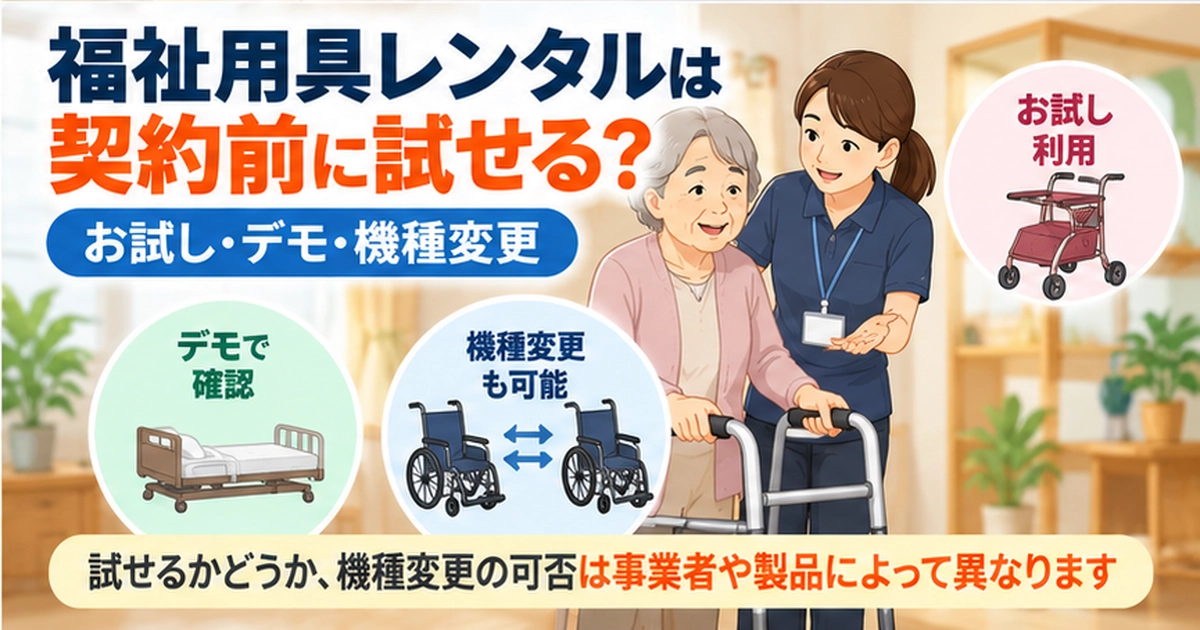 福祉用具レンタルは契約前に試せる？お試し・デモ・機種変更